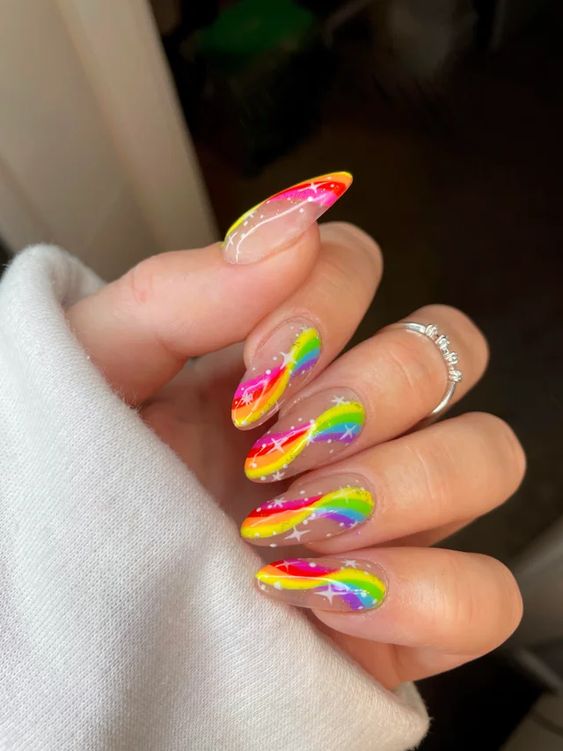 27 Enchanting Rainbow Nail Art Designs To Bring You Joy - 217