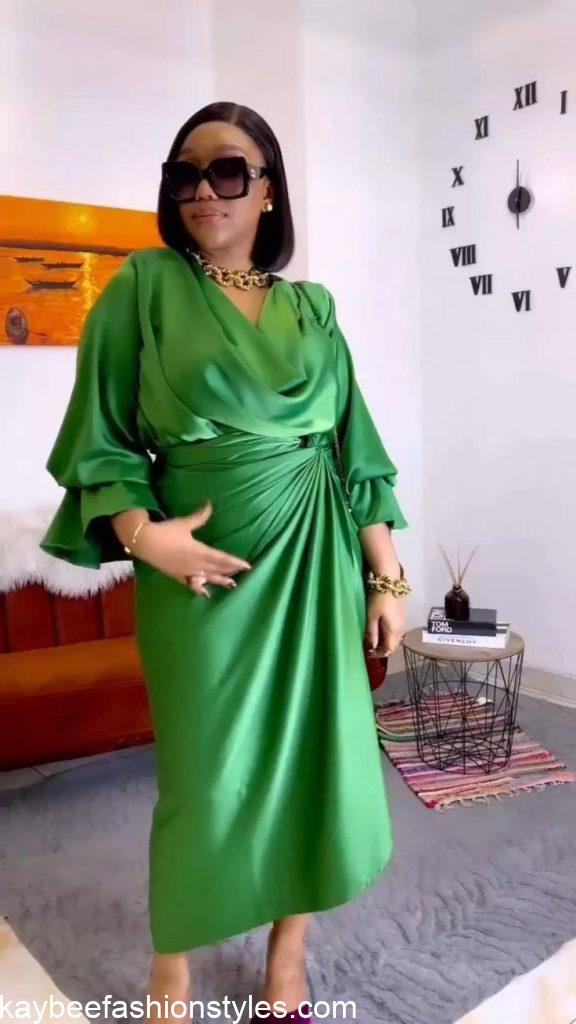 Best Cowl Neck Gown Styles for Ladies in Nigeria